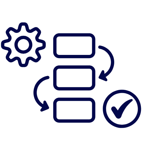 Process concept icon gears and flow