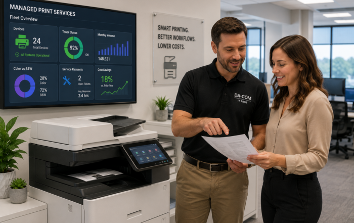Managed print services providers helping businesses monitor printers, reduce print costs, and improve document workflows