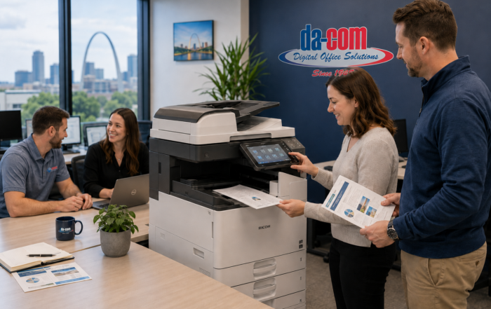 Modern office using the best copier equipment in St. Louis to improve productivity and document workflows
